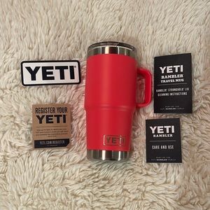 Yeti Rambler Travel Mug with Stronghold Lid 20 oz HTF Bimini Pink
